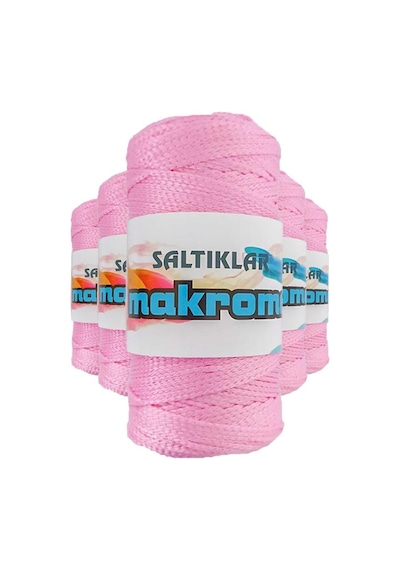 5 Adet Polyester Makrome İpi 1545 Pembe 100 gr
