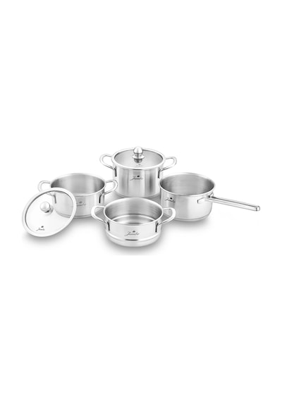 Jumbo New Baby Steel 6 Parça Çelik Mini Tencere Seti Gri