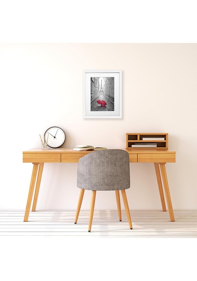 Lexroo - 28cm X 36cm White Wood Picture Frame With Glass Front