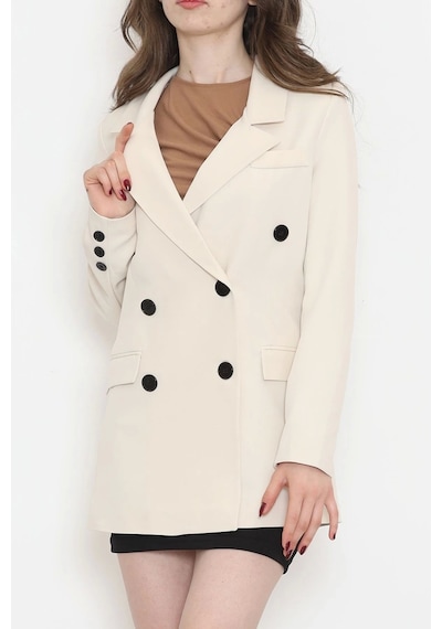 Blazer Ceket Bej - 80027.683. Çok Renkli