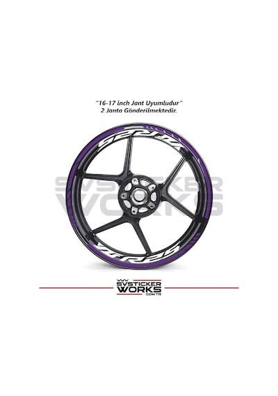 Yamaha Yzf-r25 Jant Sticker Dış Ve İç Set Sticker Jant Şeridi Mor