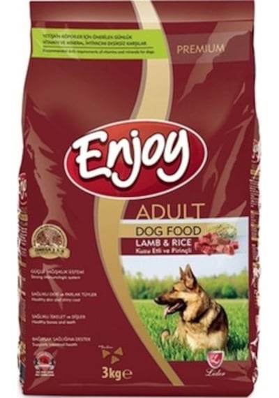 Enjoy Kuzu Etli ve Pirinçli Yetişkin Köpek Maması 3 KG
