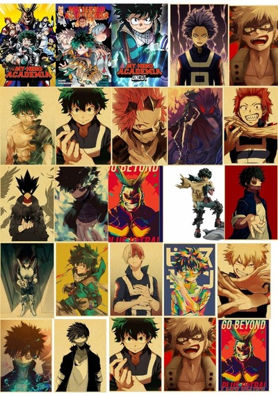 Boku No Hero Academia Anime Duvar Retro Poster 34 Adet 10cm 15cm