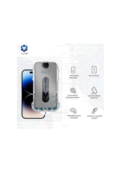 Lito D+ Apple Uyumlu iPhone 12 Pro Max Uygulama Aparatlı Privacy Ekran Koruyuc