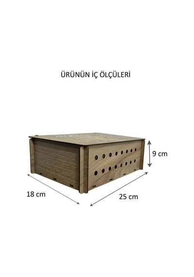 Modem Saklama Kutusu - 25x18x9 Cm Dekoratif Ahşap Modem Saklama Kutusu Modem Rafı Çok Renkli