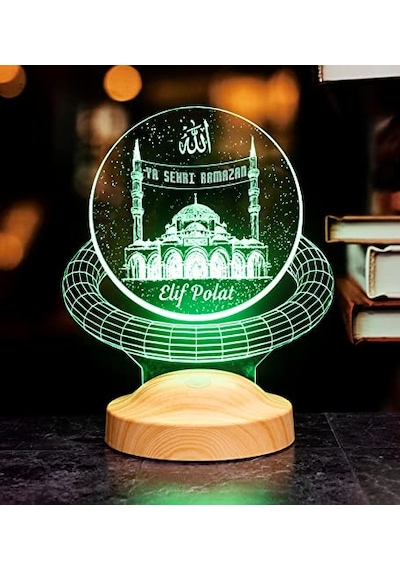 Ayrex Özel Isim Soyisim Ve Mahya Yazısı Yazılabilen Camii 3d Led Lamba Diğer