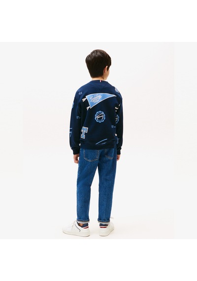 Tommy Hilfiger Tommy Jeans Allover Printed Çocuk Lacivert Sweatshirt Kb0kb09804 Lacivert