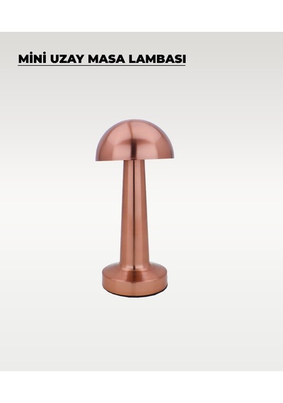 Rose Mantar Masa Lambası - Dokunmatik - 3 Renk Işık Rose