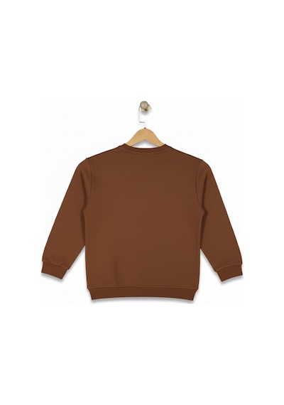 Baglan Erkek Çocuk Önü Baskılı Sweatshirt Bgl-st05235 Açık Kahverengi