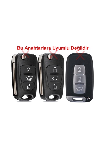 Kia Sportage Sorento Ceed Cerato Uyumlu Smart Kumanda Anahtar Kabı Oto Anahtarlık 3 Tuş Logolu
