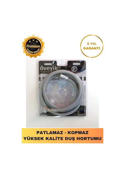 5 Fonksiyonlu Su Tasarruflu Çelik Paslanmaz Su Çıkışlı Filtreli Turbo Duş Başlığı Hortum Set Çok Renkli