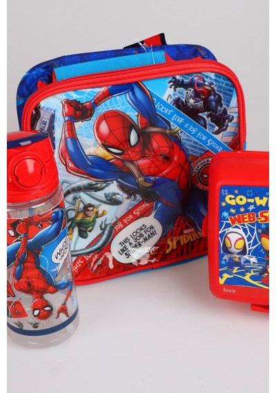 X Dekomus Lisanslı Spiderman Due Nyc Collection Beslenme Çantası,beslenme Kabı,matara Seti Altın