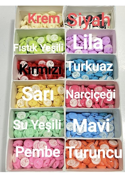 Bebek Düğmesi / Kedili Model / 10 Adet - Fıstık Yeşili