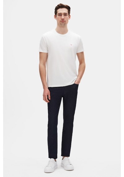 D's Damat Ds Damat Regular Fit Ekru Düz Nakışlı %100 Pamuk T-shirt 4hc140632006m Ekru