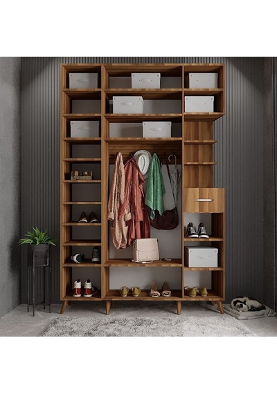 Açelya Portmanto Vestiyer Ceviz180 CM M11