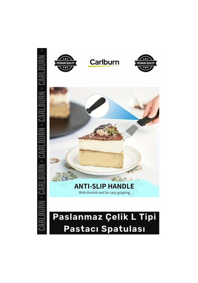 Özel Üretim Profesyonel Mutfak Ekipmanı Ergonomik Saplı Paslanmaz Çelik L Tipi Pastacı Spatulası