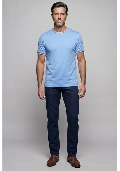 Bisse Mavi Studio Bi Si Klet Yaka Şeri Tli T-shirt Bsts26y26300 C35