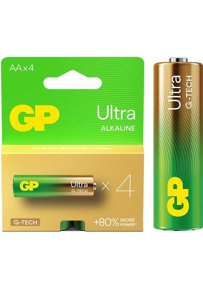 Gp Ultra Alkalin Aa Lr6 İnce Kalem Pil G-tech 4'lü Paket