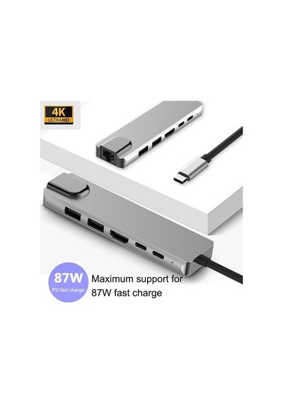 VİZY10 Dizüstü Bilgisayar Uyumlu 6 In 1 Type-C To  4K HDMI Tv Pro