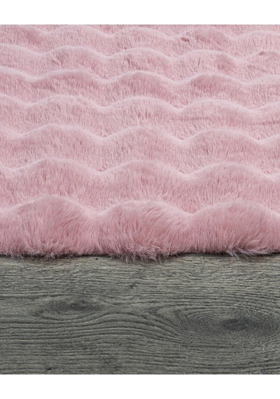 Bespoky Rolyef Modern Salon Halısı Makine Dokuma Pembe