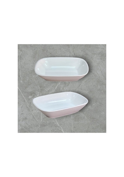 12 Adet %100 Kırılmaz Melamin Kare Çerez & Meze Tabağı 17 Cm - Derinlik 4 Cm - Beyaz Beyaz