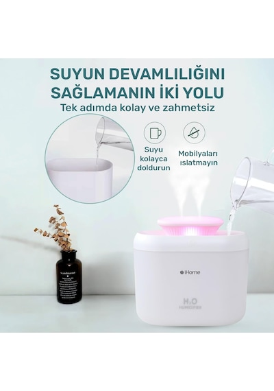 İhome14 3.3l Geniş Kapasiteli Aromaterapi - Rgb Ultrasonik Hava Nemlendirici Buhar Makinesi
