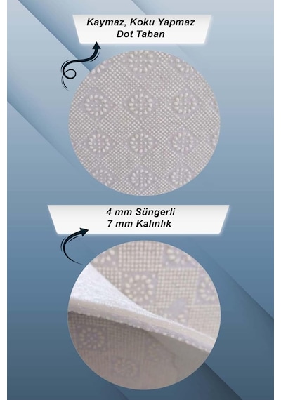 Viva Home Makinede Yıkanabilen Kaymaz Tabanlı Vintage Kesme Yolluk Ar648, Bej, 60 X 120 Çok Renkli