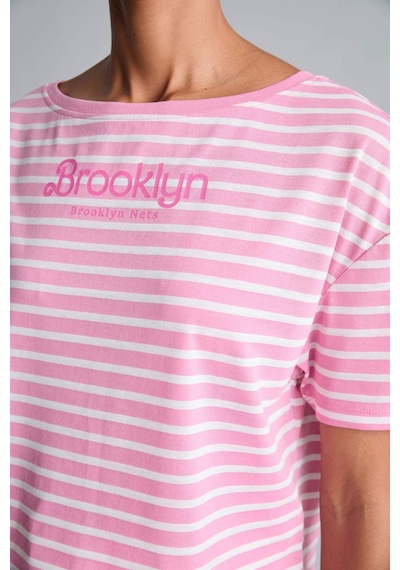 Defacto Nba Brooklyn Nets Loose Fıt Kayık Yaka Sporcu Kısa Kollu Tişört H9583ax26hspn82 Pembe-pn82