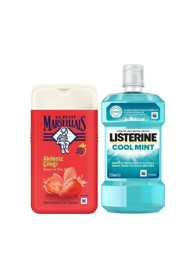 Le Petit Marseillais Akdeniz Çileği Banyo ve Duş Jeli 250 ML + Listerine Cool Mint 250 ML