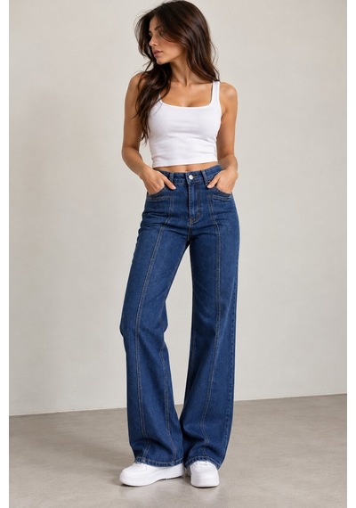 Zdnjeans Kadın Mavi Palazzo Jean Pantolon