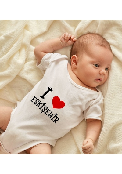 Bk Gift Bk Kids I Love Eskişehir Tasarımlı Bebek Body Zıbın - Model 1 6 - 9 Ay Sarı