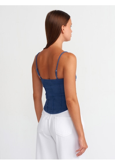 Dilvin Crop Top İngido İndigo