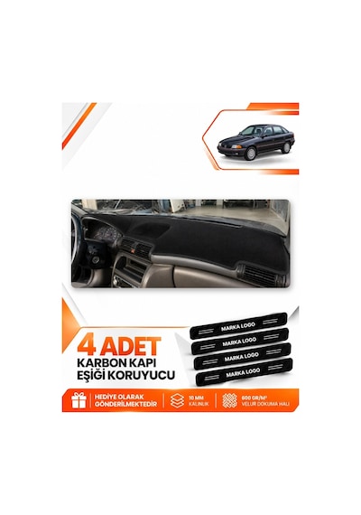 Opel Astra F Airbagli 1991-1998 Uyumlu Torpido Koruma Koruyucu Kılıfı Halısı Örtü - Siyah
