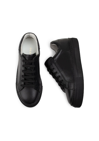 Deery Hakiki Deri Siyah Sneaker Kadın Ayakkabı Siyah (550903299) Siyah
