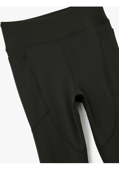 Koton Yüksek Bel Cep Detaylı Slim Fit Spor Tayt Siyah 6wak40138nk SiYAH