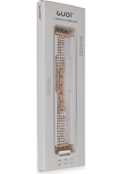 Tedar Apple Watch Uyumlu 38mm Live Taşlı Kordon Saat Değildir - Rose Gold Najmaddin