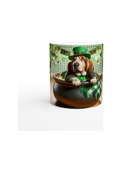 Şans Tenceresinde Basset Hound Temalı Baskılı Kupa Bardak Renkli