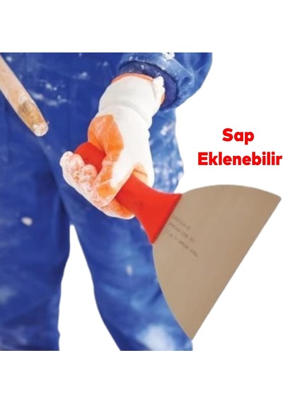 Feyza Yapı Plastik Saplı Metal Spatula Sıva Duvar Macun Boya Kazıma Ispatulası 12 Cm Takılabilir Sap