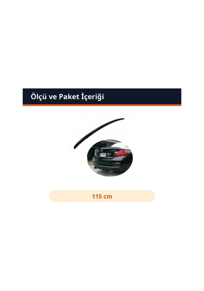 Trobus Oto Bagaj Spoiler Çıtası Parlak Siyah 115 Cm