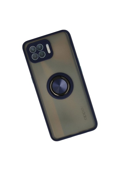 Cosmotex Newface Oppo Reno 4 Lite Kılıf Montreal Yüzüklü Silikon Kapak - Lacivert