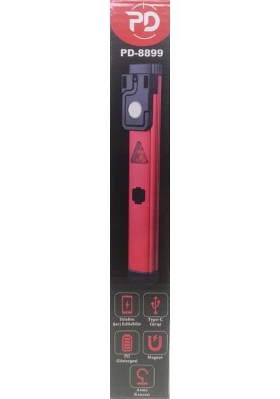 Nalburkent Powerdex Şarjlı Ayarlı Led Fener Acil Durum Işığı Powerbank Pd-8899 Siyah