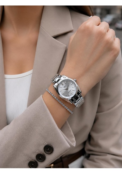 Daniel Klein 2 Yıl Garantili Çelik Kordon 3 Atm Suya Dayanıklı Kadın Kol Saati+bileklik F.g.14494.1 Gümüş