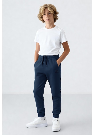 Tommylife İndigo Standart Fit Manşetli İnce Erkek Çocuk Eşofman Alt - 11062 Indigo