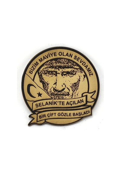 Atatürk Deri Peç Bizim Maviye Olan Sevdamız- Arma - Askeri Patch