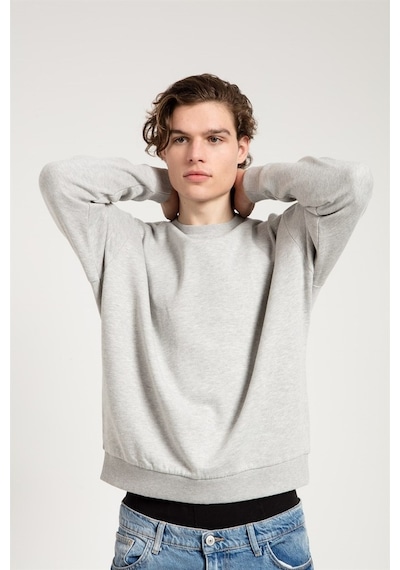 Jahr Marc Oversize Asit Yıkamalı Gri Erkek Sweatshirt Gri