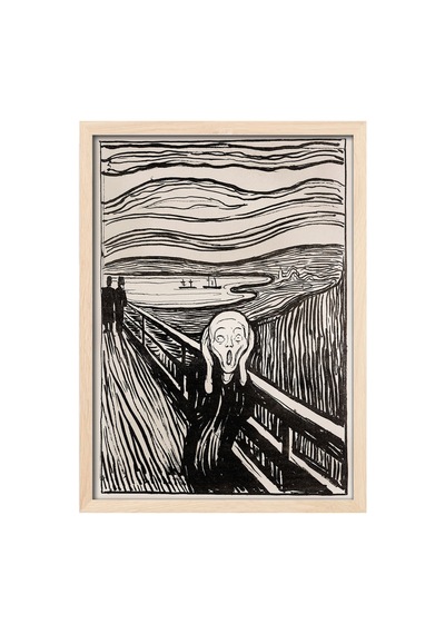 Edvard Munch Çığlık Ahşap Çerçeveli Poster, Dekoratif Sanatsal Duvar Tablosu