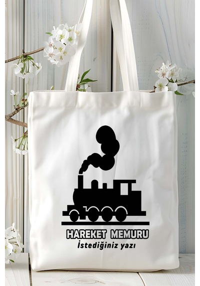 Art Hediye Hareket Memuru Baskılı Bez Omuz Çantası Kişiye Özel Model 10 Çok Renkli