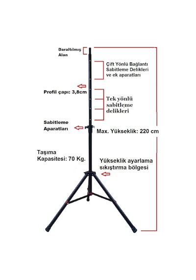 Tripod Hoparlör Amfi Dart Ayaklı Stand.
