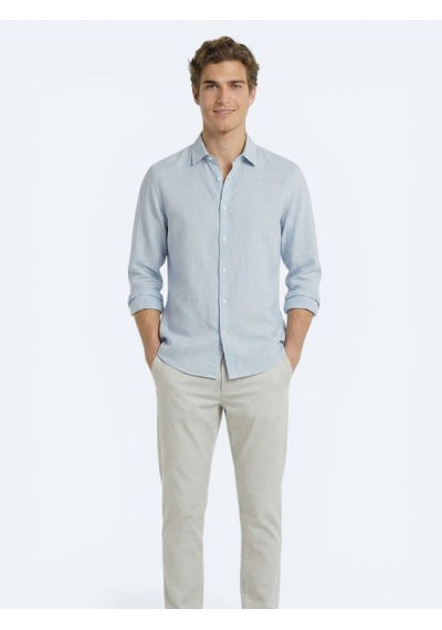 Kip Gri Regular Fit Dokuma Casual %100 Pamuk Gömlek