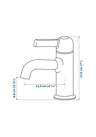 Ikea Voxnan Lavabo Bataryası, Krom Kaplama, 18 Cm
